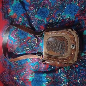 Vintage Leather Owl Purse